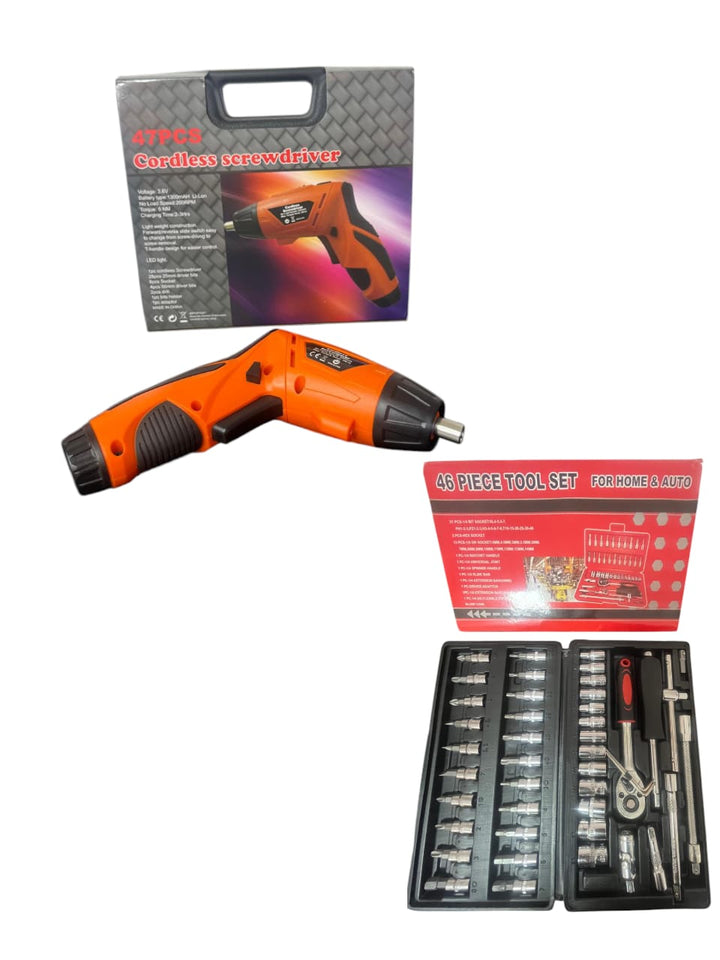 Combo Destornillador Y Kit Herramienta x46